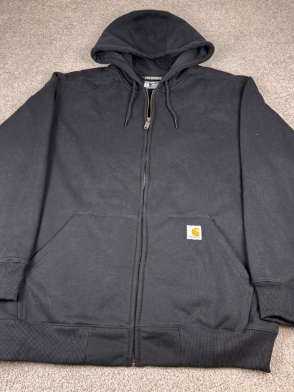 Carhartt Rain Defender Full Zip Hoodie Men’s XL Black Loose Fit TS0614-M